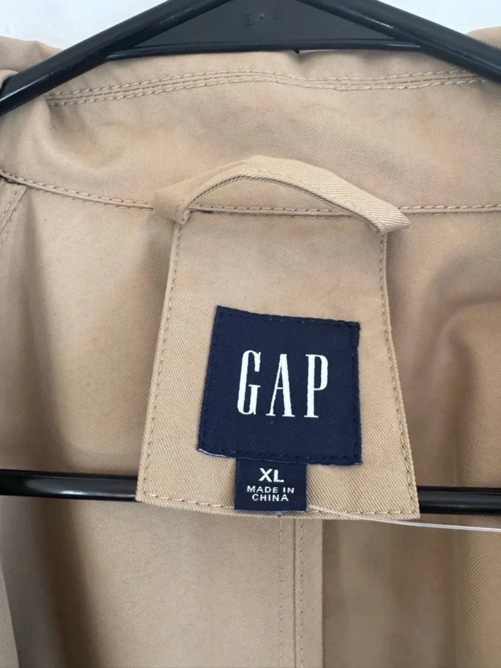 GAP Khaki Double-Breasted Trench Coat with Belt - Picture 6 of 16